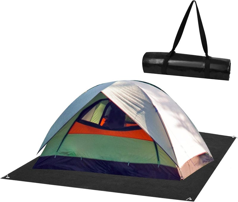 Emsiok Camping Tent Carpet Mat, Large Picnic Blanket Waterproof Outdoor Camping Rugs Keeps You Warm & Dry Felt Tents Floor Mat with Storage Strap and Stakes for Hiking Lawn Inside Outside Tents, 6.2 X 5 Ft - Image 1